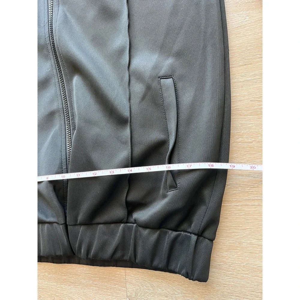 Length Track Jacket Mens Large Black Full Zip Mock Neck Long Sleeve Athletic